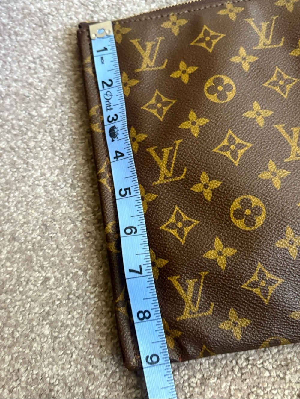 Auth Louis Vuitton Monogram Portfolio Clutch iPad Sleeve Zip Vintage - Picture 16 of 16